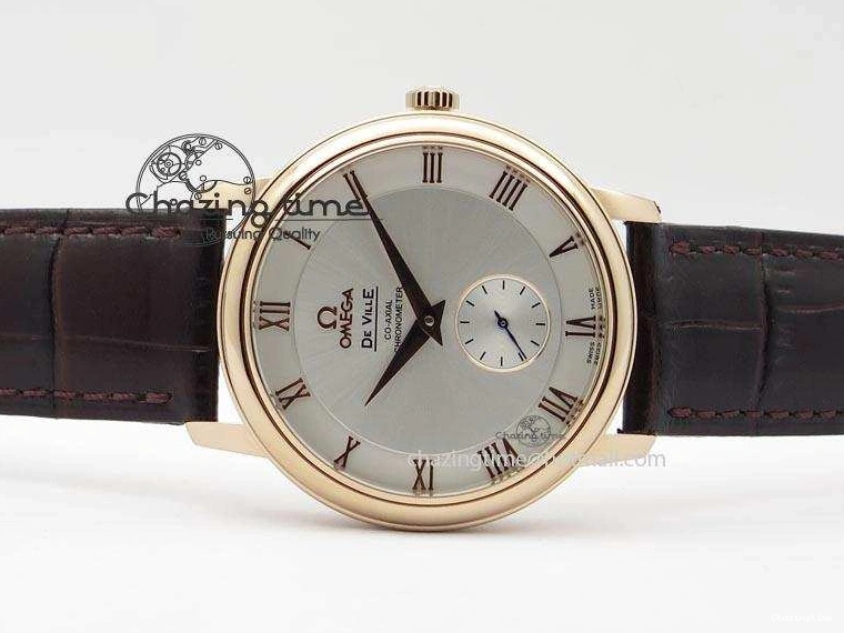 0316 Popular De Ville MK 1:1 Best Edition RG White Dial On Black Leather Asian Seagull T1701 (Sec@6) 8237